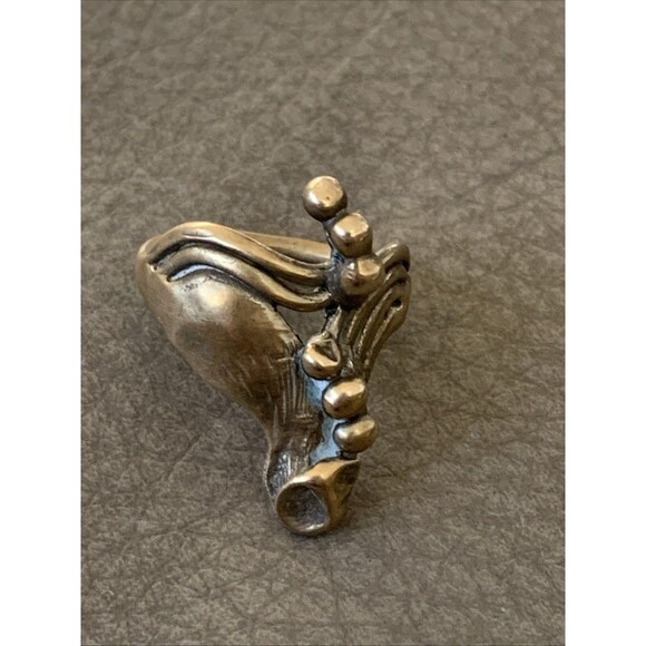 Vintage Brutalist Style Brass Or Bronze Ring Size 6.5 Modernist Sculptural Art - Picture 15 of 15